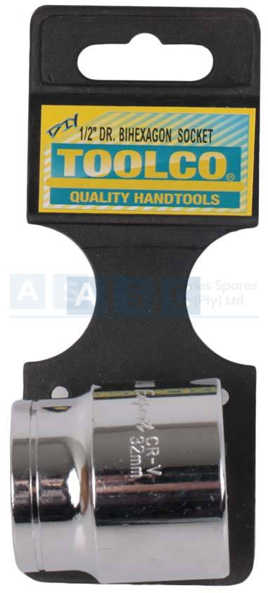 SOCKET 32MM.1/2DR.12PT CRV MIRROR POLISH FINISH