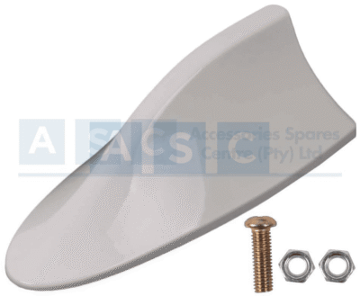 SHARK FIN AERIAL FLAT BOTTOM WHITE 170 x 70 x 60mm double sided tape. W/SC