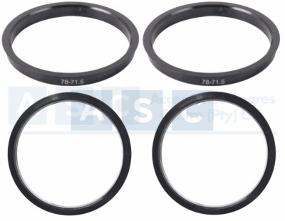 SPIGOT RING 4PC SET 71.5/78MM W/LIP H=8MM