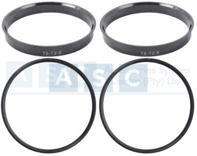 SPIGOT RING 4PC SET 72.6/76MM