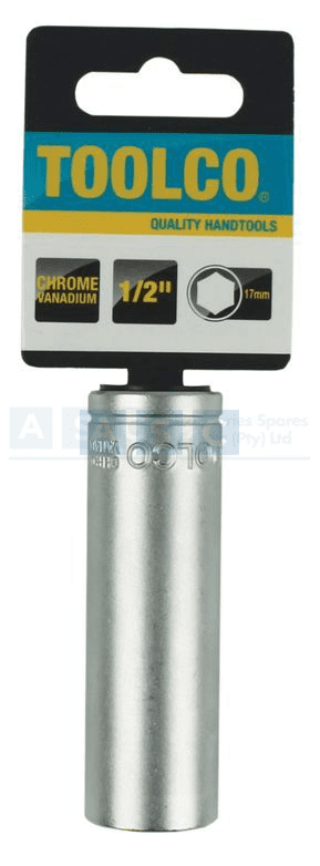 SOCKET TUBE 17MM 1/2DRIVE 76MM LONG