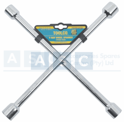 WHEEL SPANNER 4WAY H/DUTY CHROME 15.5MM DIA.  SOCKET 17/19/21/23