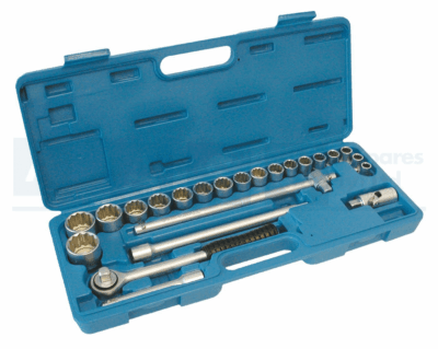 SOCKET SET 23PC PROF.12PT BLOWMOUL chrome vanadium steel / hardened & tempe