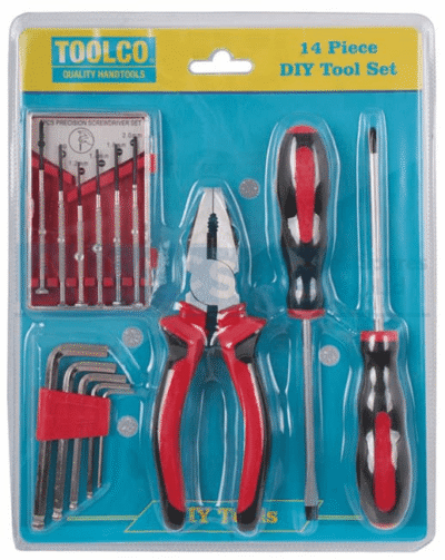 HAND TOOL SET 14PCS DIY 150MM COMBINATION PLIERS /2 X S/DRIVER