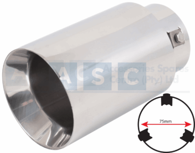 EXHAUST TAIL PIECE ID=75MM  OD= 100MM   L=172MM