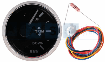 TRIM GAUGE 52MM BLACK FACE W/S/STEEL RING  12-24V 0-190 ohms bezel ss316  NOT