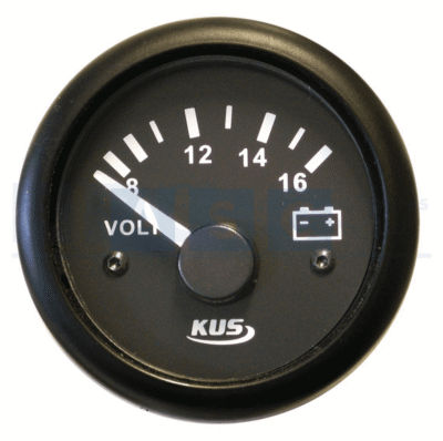 VOLT GAUGE 12V 52MM BLACK