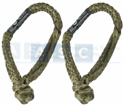 SOFT SHACKLE SYNTHETIC ROPE 22026LBS/10T 8MM   PAIR W/BAG