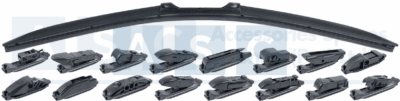 W/BLADE EURO STYLE 19INCH W/16 FITMENTS 19INCH/475MM EASY CLIP-ON