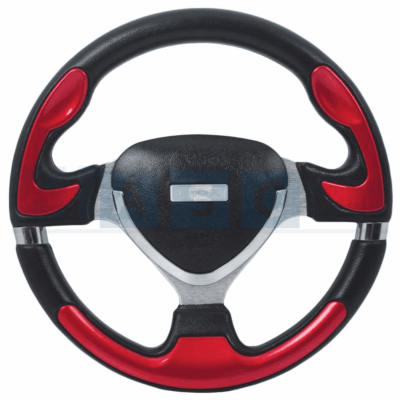 STEERING WHEEL RED PU