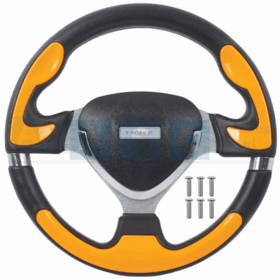 STEERING WHEEL YELLOW PU