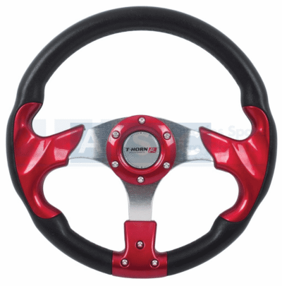 STEERING WHEEL RED PU