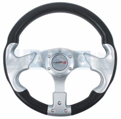 STEERING WHEEL SILVER PU