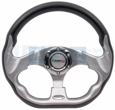 STEERING WHEEL SILVER PU