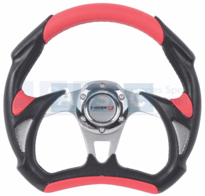 STEERING WHEEL PU RED 320MM