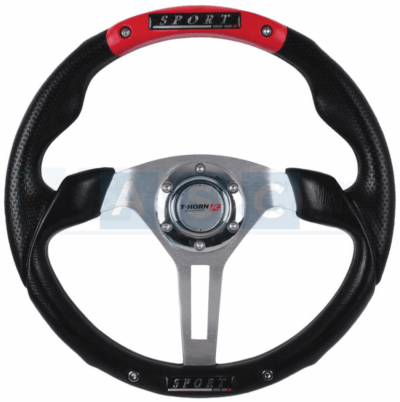 350MM PVC STEERING WHEEL. RED