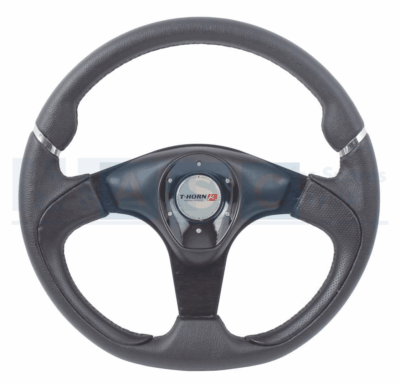 350MM PVC STEERING WHEEL.BLACK