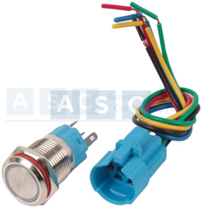 SWITCH STARTER METAL (GREEN) WITH LIGHT & PLUG 12V 5Amp