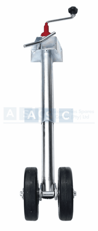 JOCKEY WHEEL HEAVY DUTY LONG 450KG  2XRUBBER WHEEL 200MM SHAFT LENGTH
