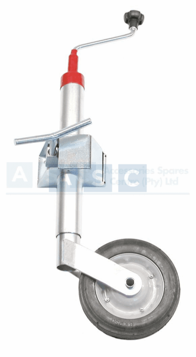 JOCKEY WHEEL HEAVY DUTY 1 WHEEL 350KG  RUBBER WHEEL 200MM SHAFT LENGTH