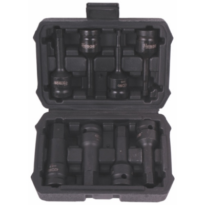 HEX BIT SOC/SET IMPACT 1/2DR (H) 8PCS Material :CR-MO surface :black phosphate