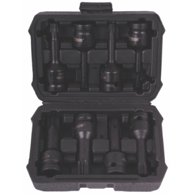 HEX BIT SOC/SET IMPACT 1/2DR (T) 8PCS Material :CR-MO surface :black phosphate