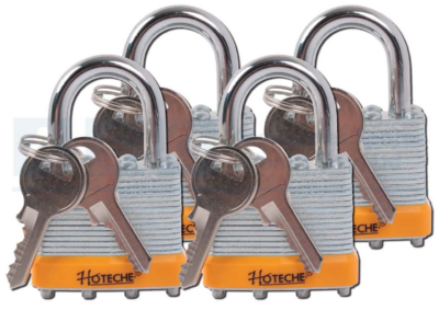 PADLOCK SET 40MM X 4PCS COMMON KEY SET LIMINATED LOCK BODY IRON