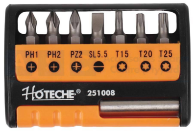 S/DRIVER BITS 8PCS W/BIT HOLDER Bit Material:S2  7Pcs   DISCONTINUING