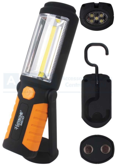 WORKLIGHT 3W COB LED + 0.5WLED on head ABS 100% COB-50% COB- 0.5W LED ON- OFF