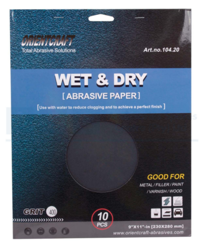 W/PAPER GRIT WP400(10)230X280MM SHEET