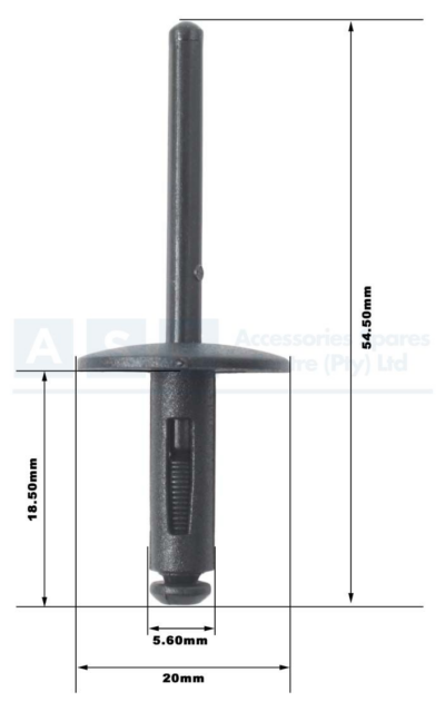 PANEL CLIPS REVIT TYPE L=19.3 F=20.2 D=6 MM  NOT VIABLE