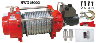 HYDRAULIC WINCH 15000LBS W/HYD.BRAKES w/ CABLE GUIDE