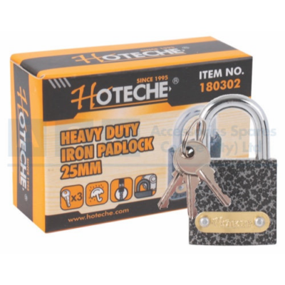 IRON PADLOCKS 25mm THICK TYPE 48G BRASS BARREL/ 3 NICKEL PLATED IRON KEYS