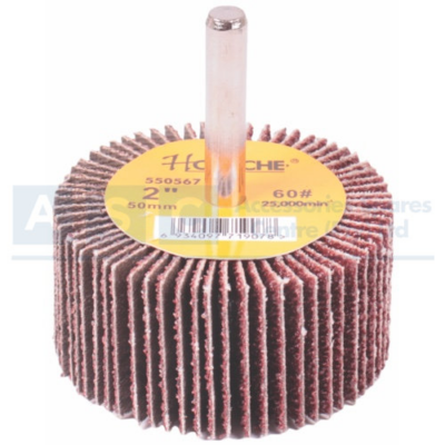 FLAP WHEEL W/SHAFT 60 GRIT 50X25X6MM