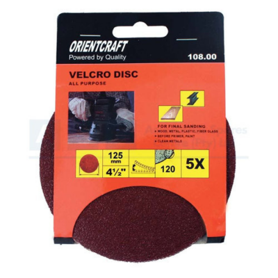 VELCRO S/DISC 125MM GRIT 120(5) USE 560635