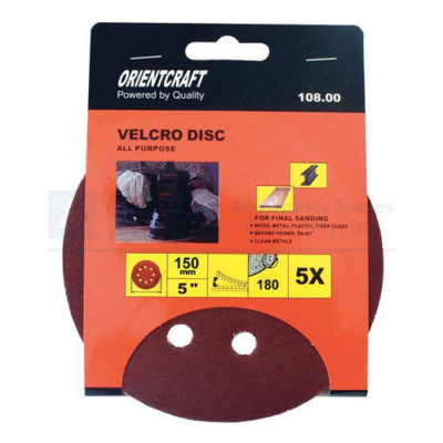 VELCRO S/DISC W/HOLE 150MM GRIT 180(5) DISCONTINUED NOT VIABLE